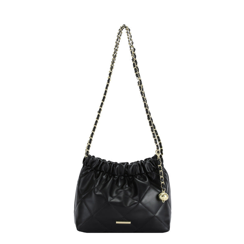 STA-1 Sheepskin plaid chain shoulder bag