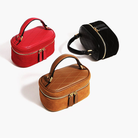 1800 suede leather small cosmetic bag