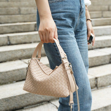 2398 Sheep skin woven handbag