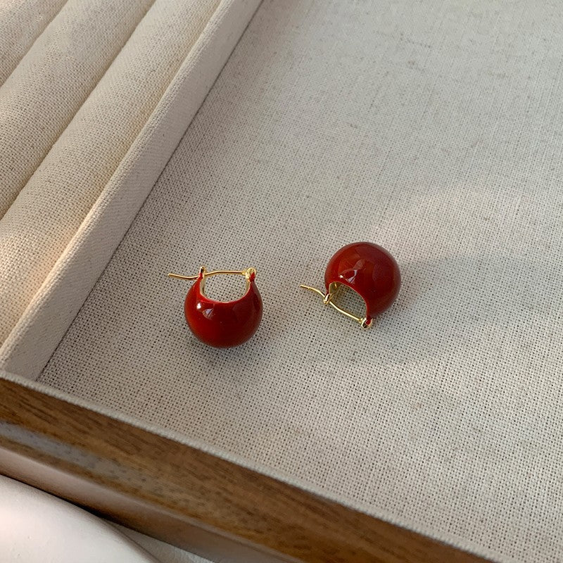 1559-925 silver needle enamel earring