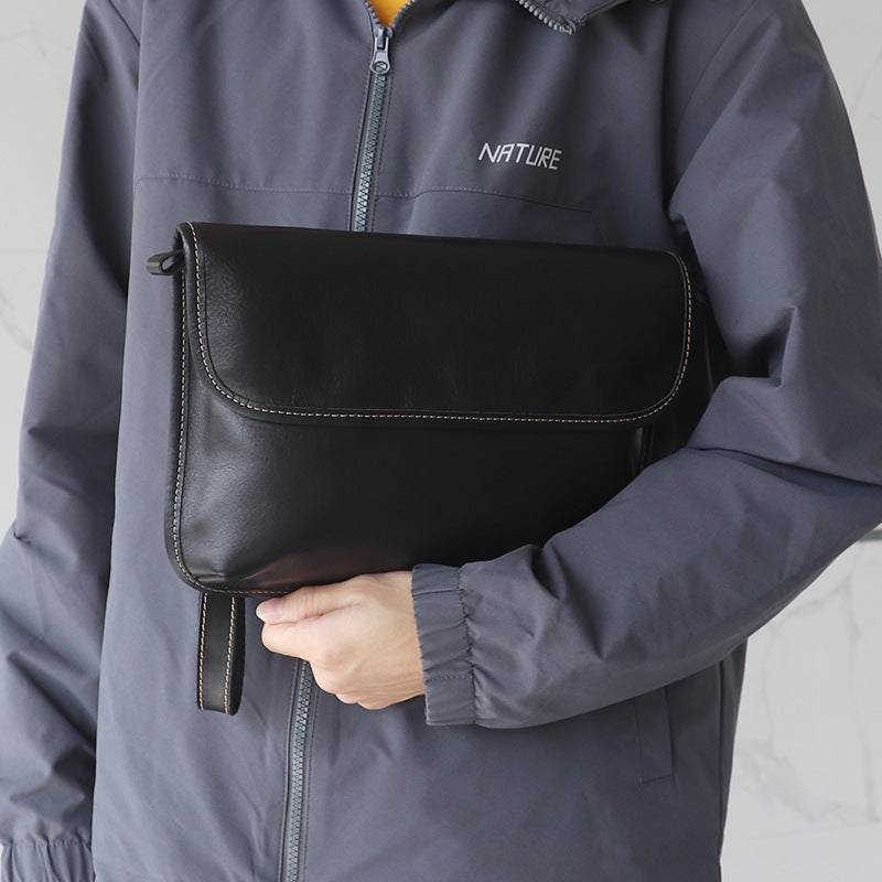 2366 vintage cow leather men's messenger bag