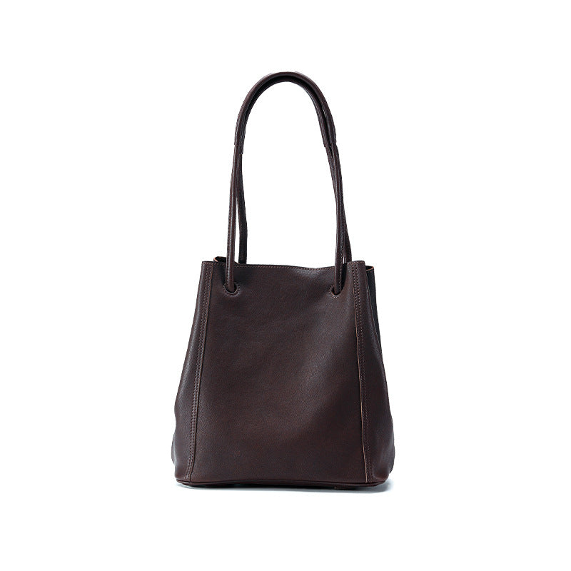 1743 genuine leather large bucket handbag