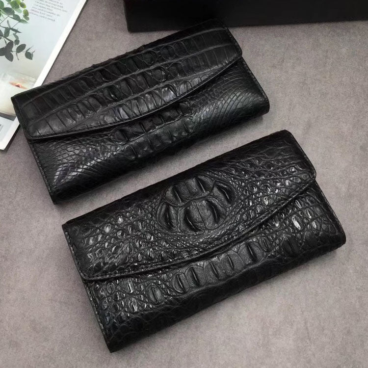 1007 crocodile leather casual clutch