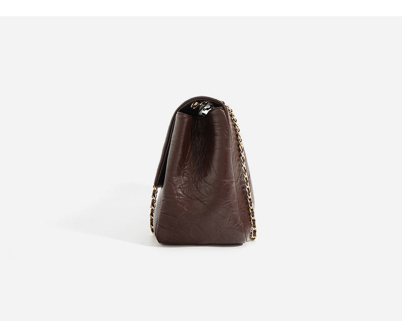 1661 customize cow lwather flap chain handbag 17cm/28cm
