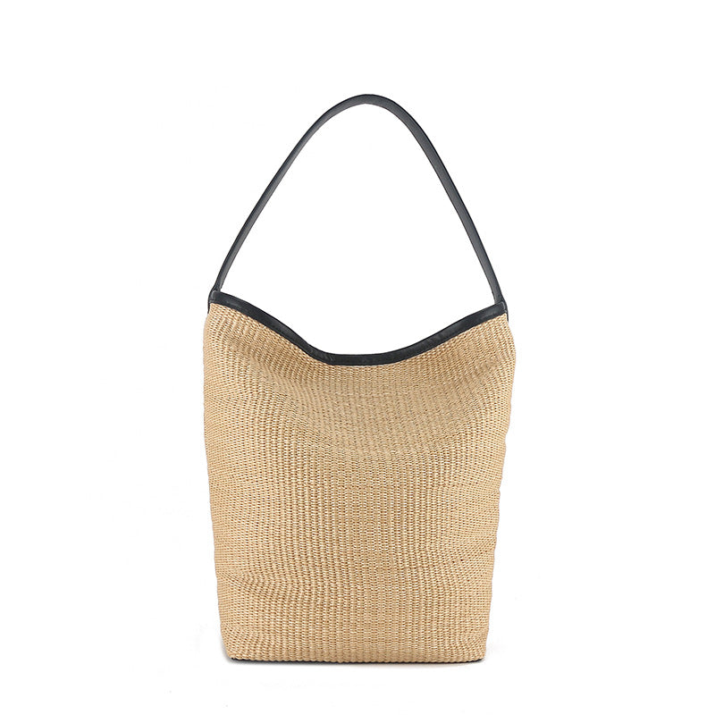 2326 raffia beach bucket handbag