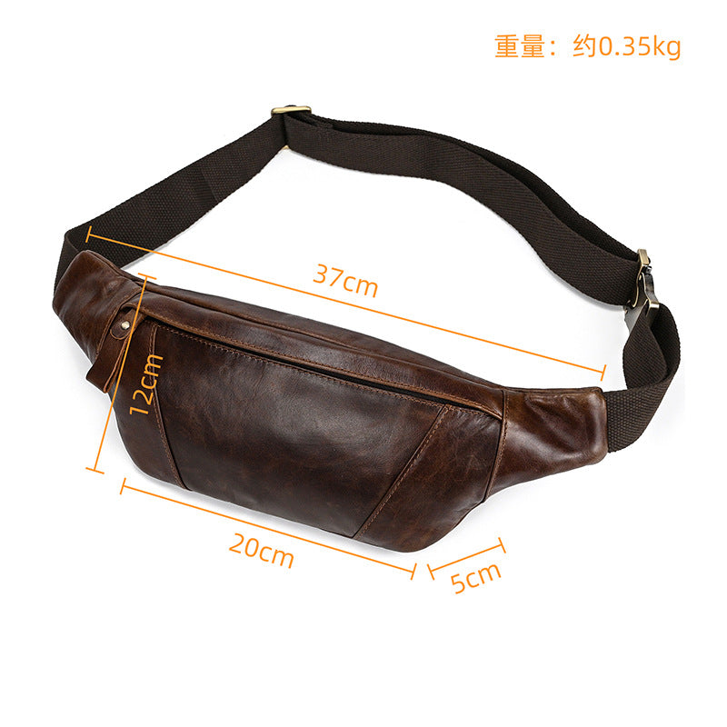 1724 genuine leather men belt fanny pack