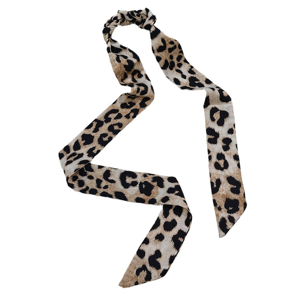 1908 leopard ribbon neck tie
