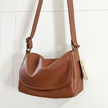 993 soft genuine leather flap crossbody bag