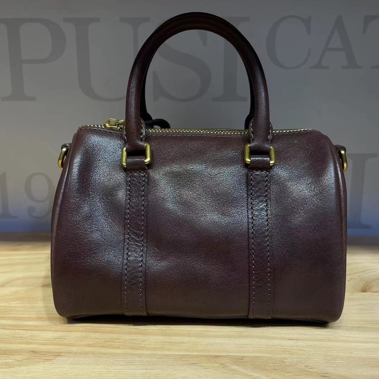 1716 high-end genuine leather women boston handbag