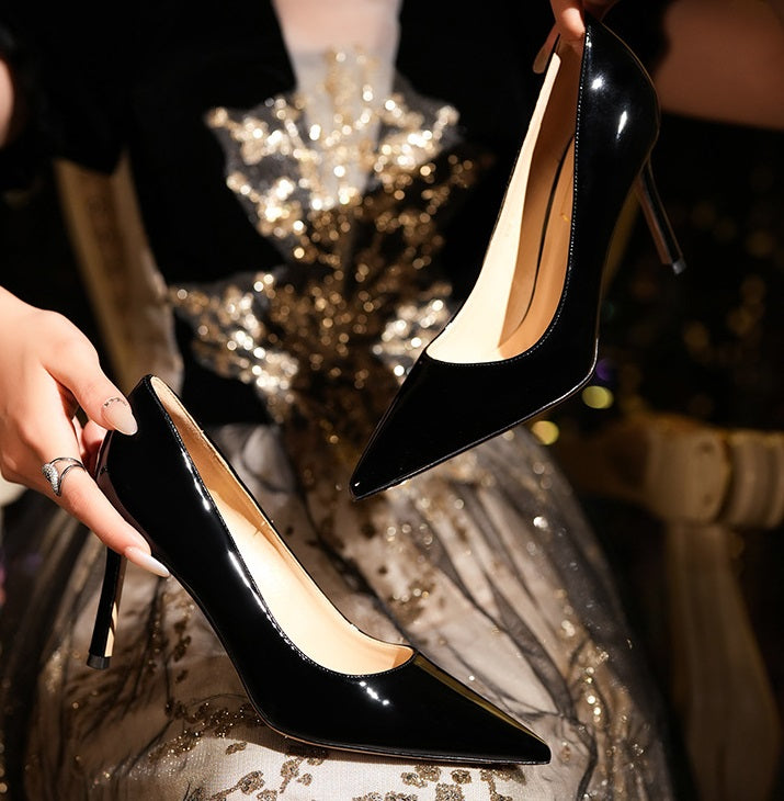 2395 women leather high heel pumps
