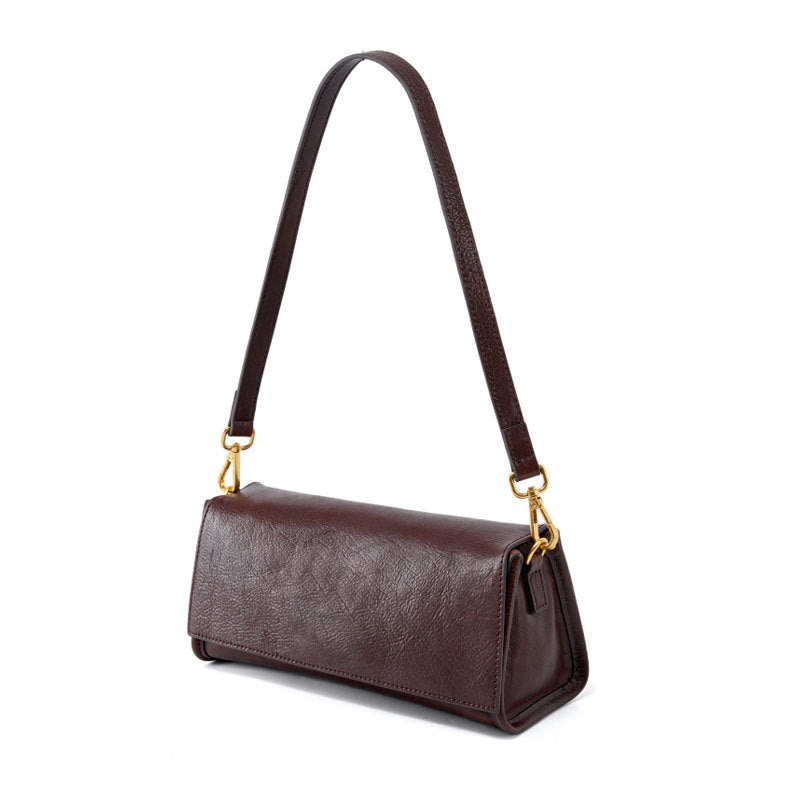 1658cow leather solid baguette women shoulder bag