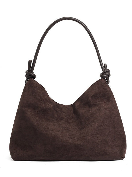 1845 suede leather women shopping bag