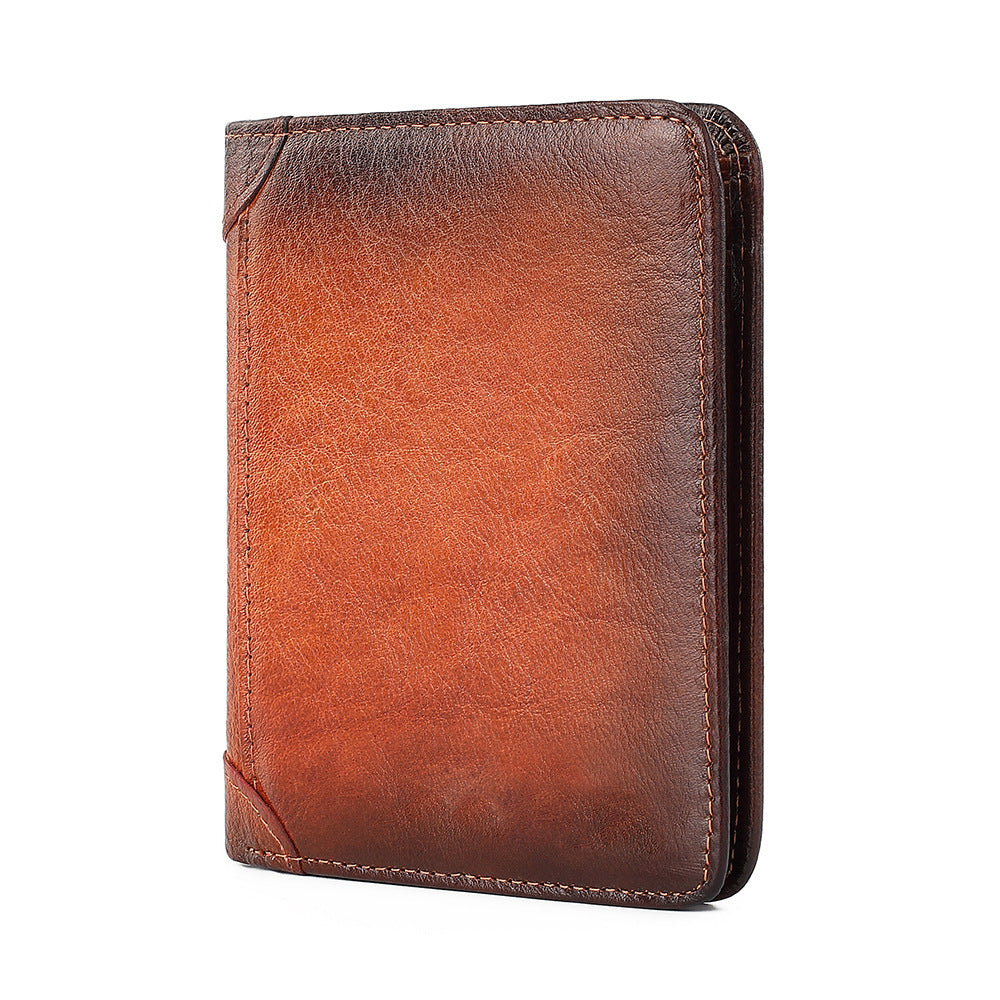 1610 genuine leather folder wallet card holder