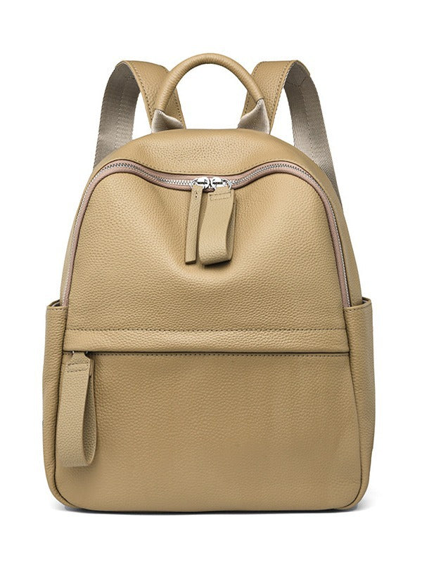 1697 outdoor casual leather teenager backpack