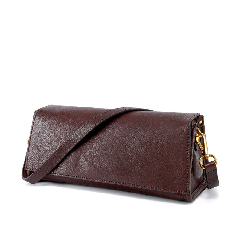 1658cow leather solid baguette women shoulder bag