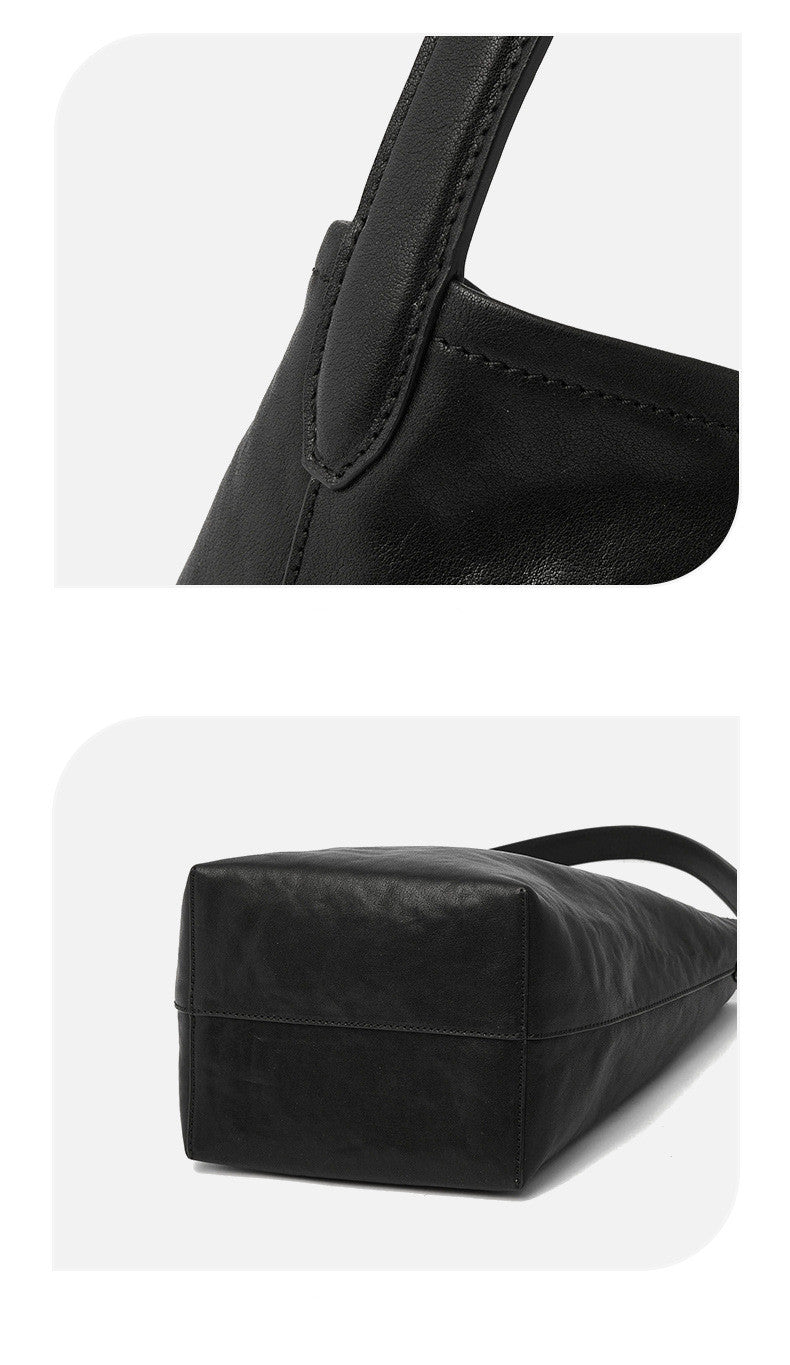 1653 genuine leather large shopping bag