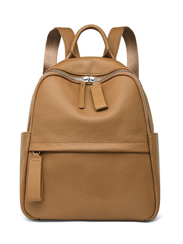 1697 outdoor casual leather teenager backpack