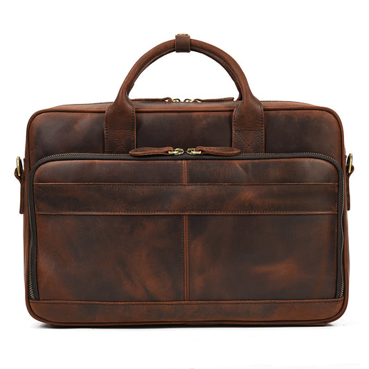 2280 vintage cow leather men's briefcase