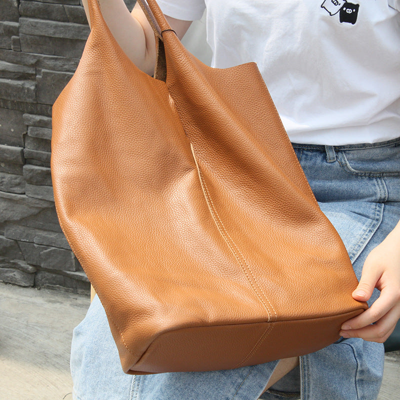 247 genuine leather large shoulder bag