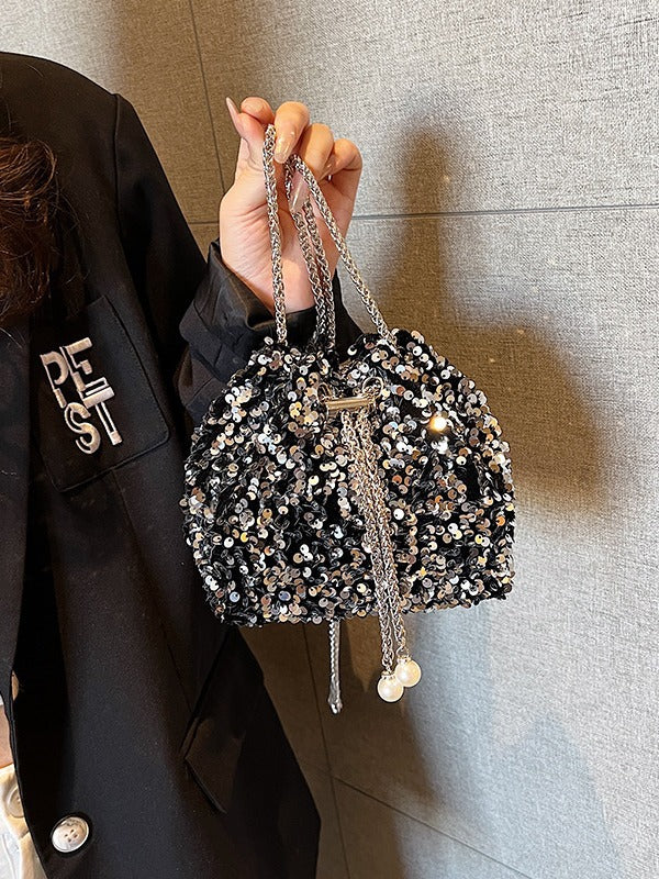 1501 sequin bucket crossbody bag