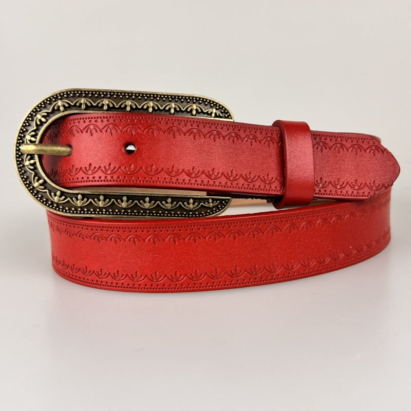1364 vintage genuine leather women belt