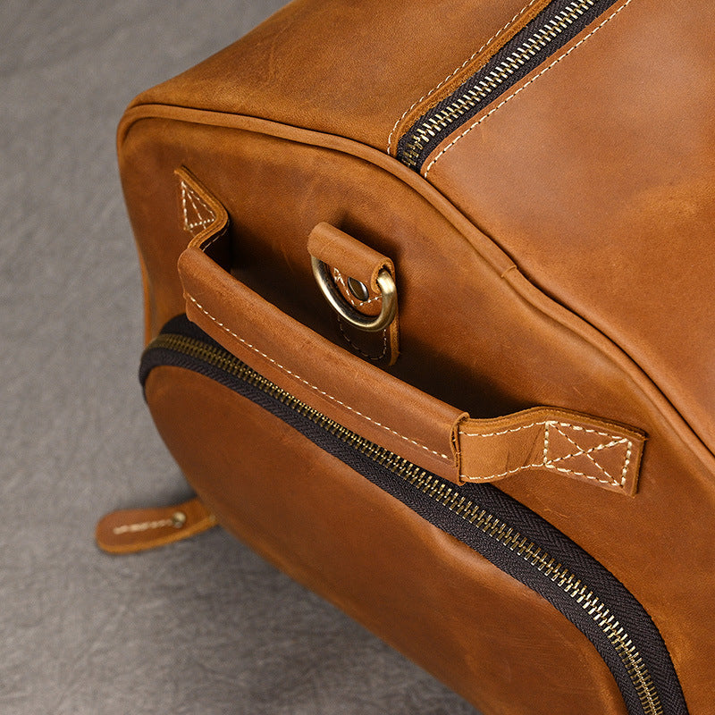 1645 vintage cow leather men travel holdall