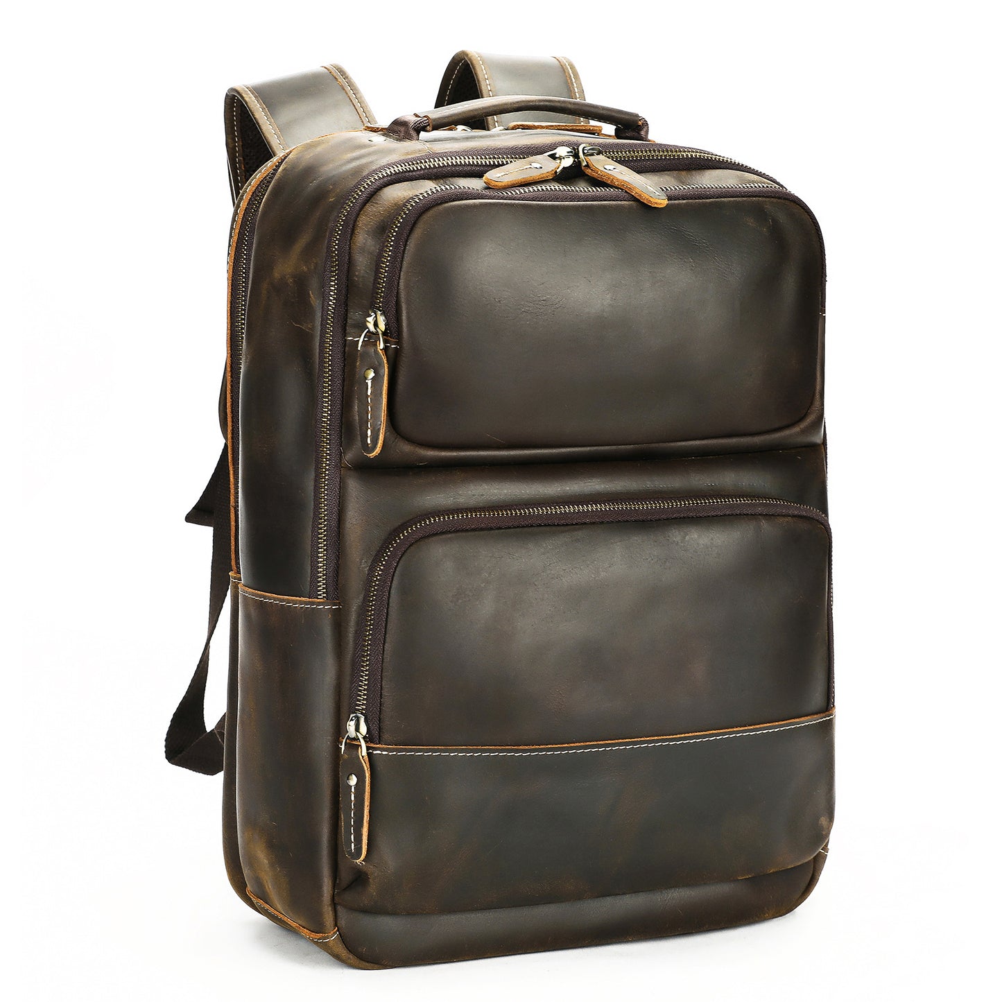 2096 large capacity cow leather men's backpack