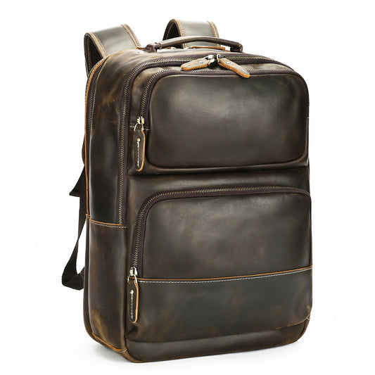 2096 large capacity cow leather men's backpack