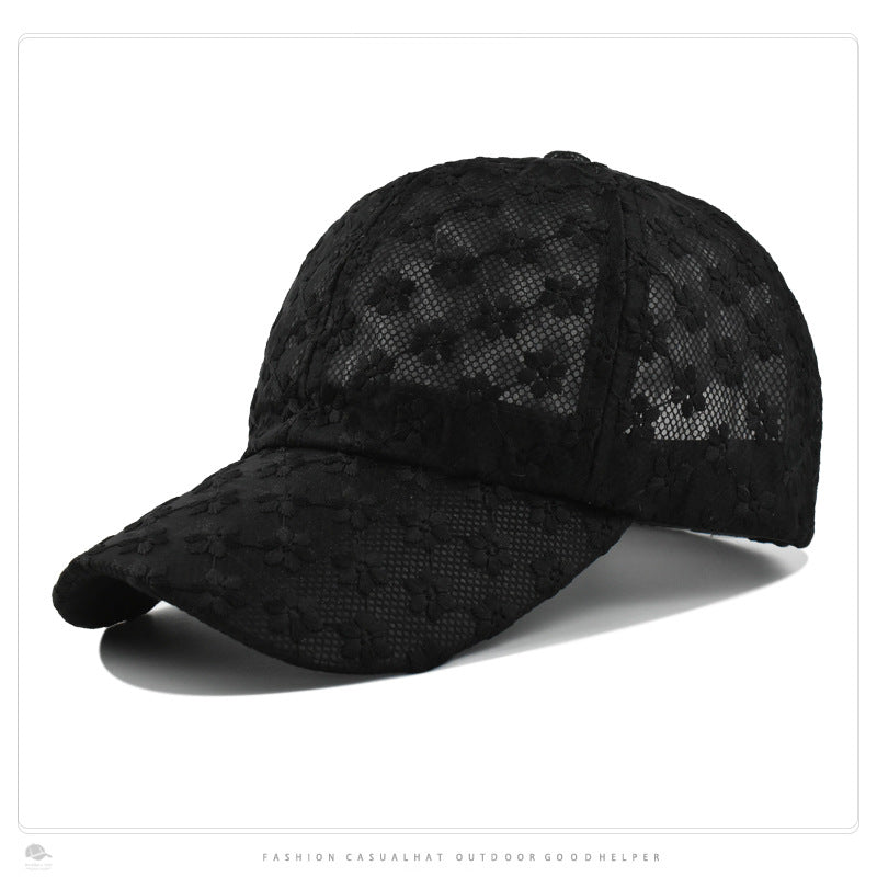2118 flower embroidery breathable baseball cap