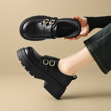 2717 genuine leather thick-soled loafer