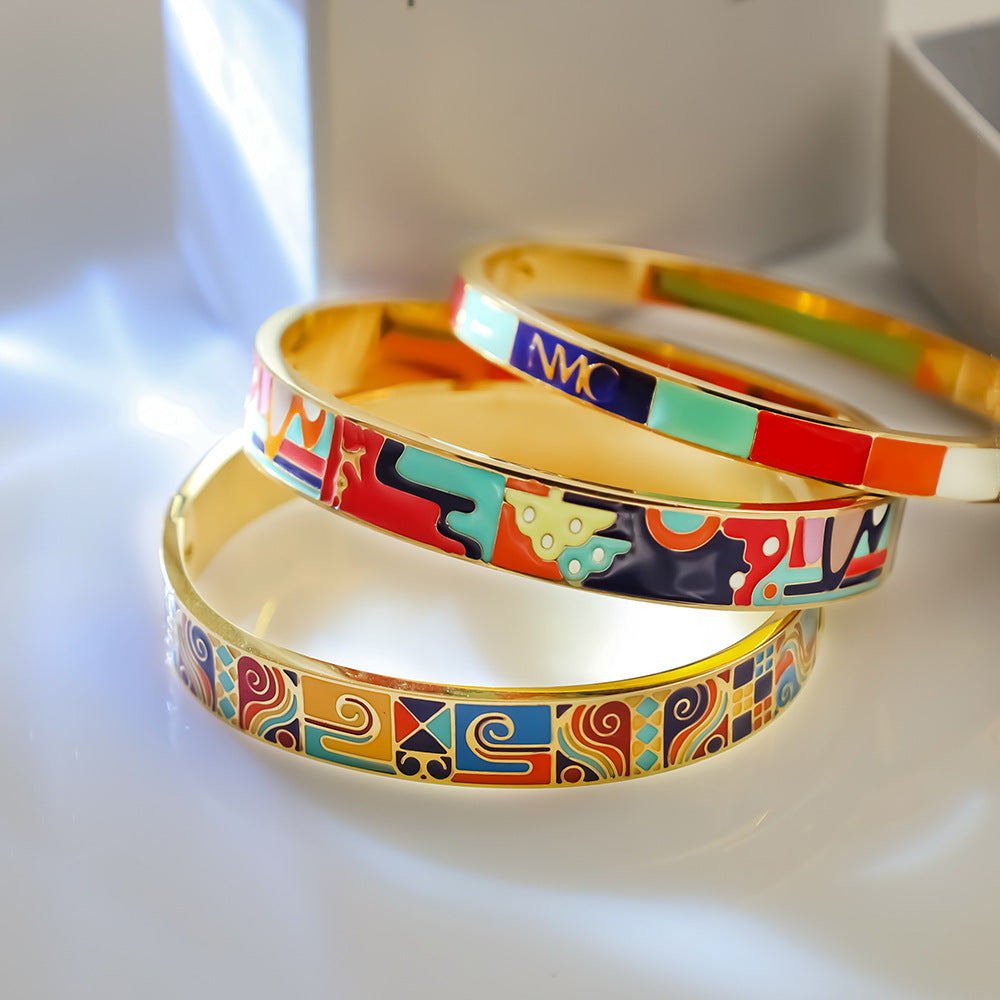 1358 18k plated enamel bracelet