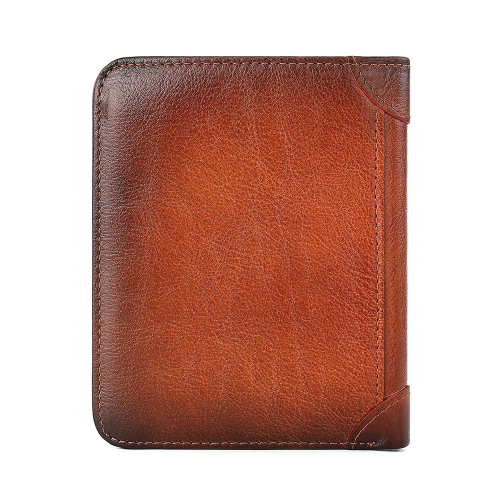 1610 genuine leather folder wallet card holder