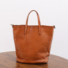 1178 cowhide large bucket bag