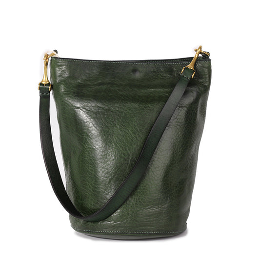 1633 cow leather vintage women large bucket bag messenger bag