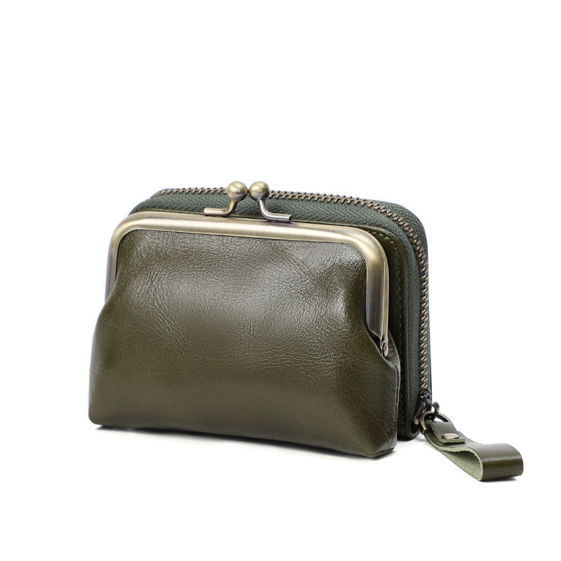 AK-W1 leather clip coin purse