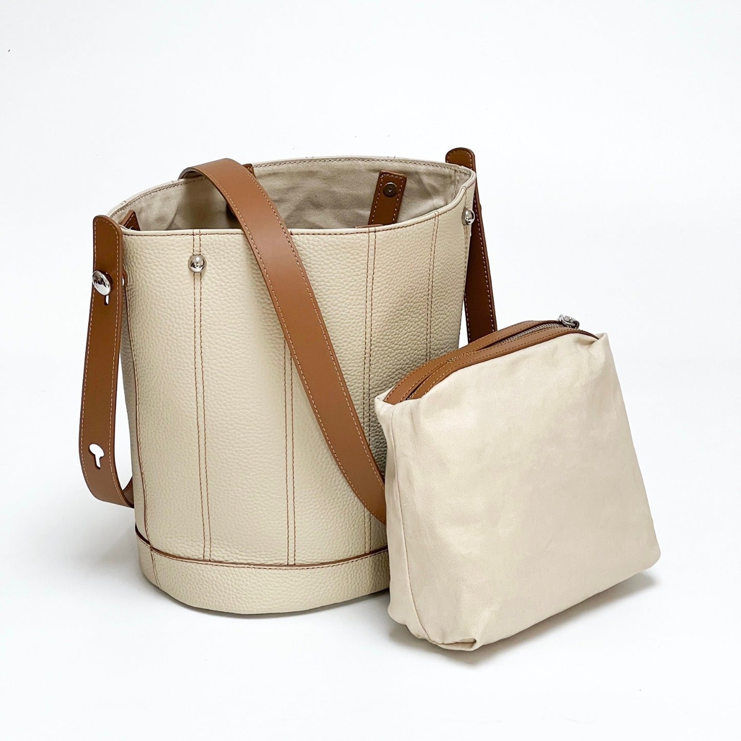893 small soft bucket leather handbag