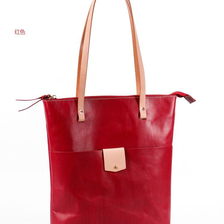 1758 casual solid calf leather women handbag