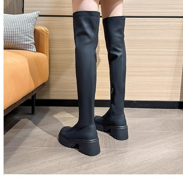 1786 winter over knee long boots