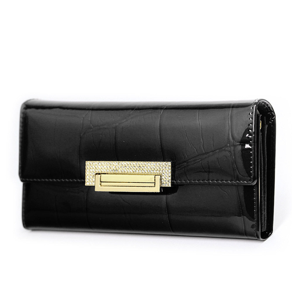 1096 Patent leather wallet card holder