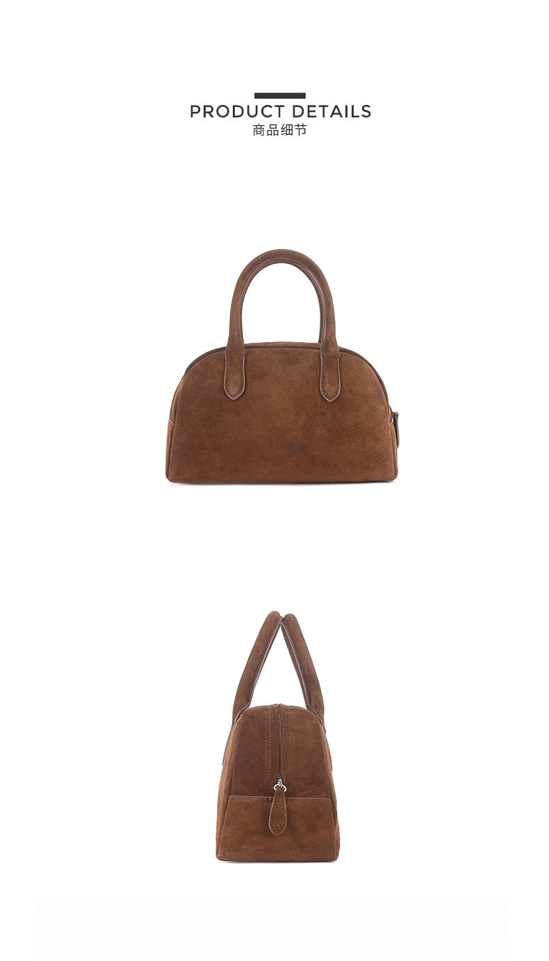 1692 suede leather large bowling bag
