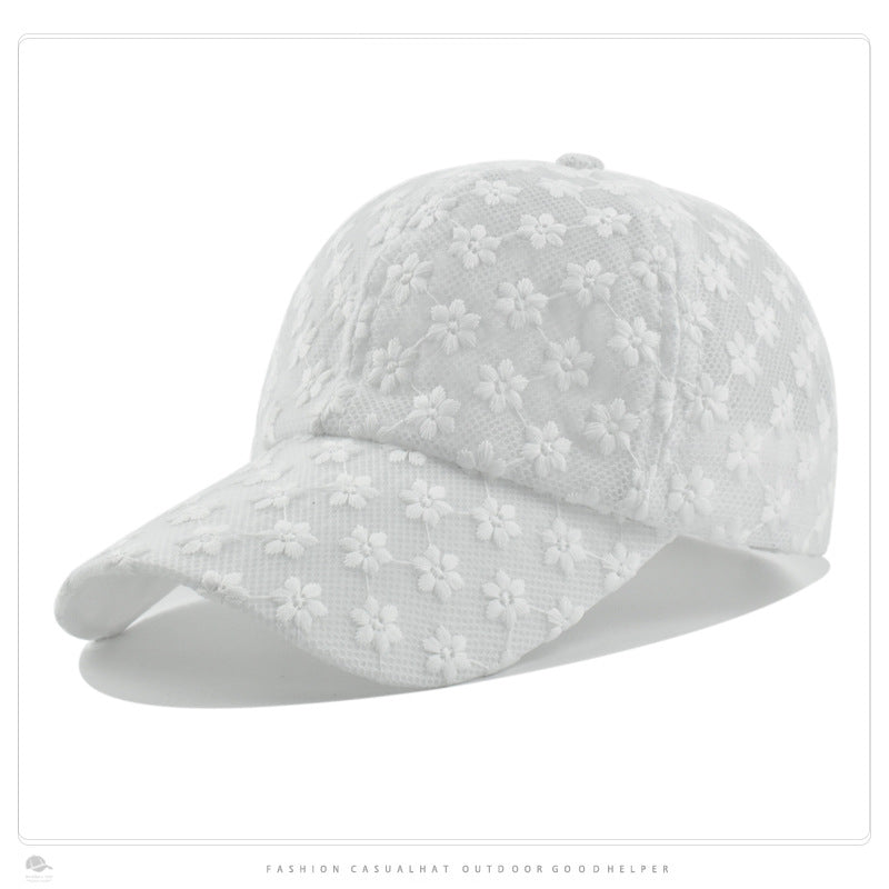 2118 flower embroidery breathable baseball cap