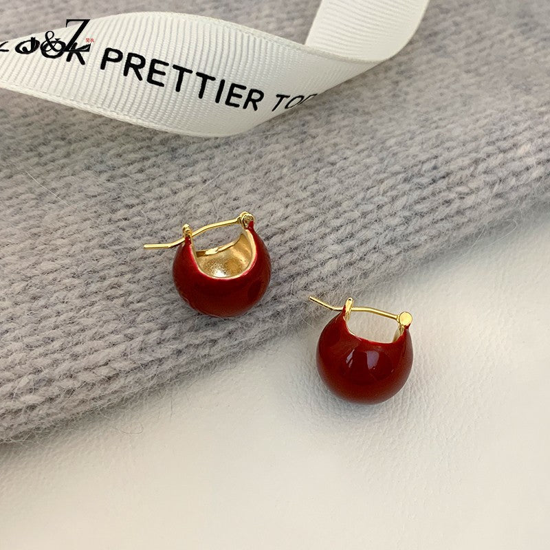 1559-925 silver needle enamel earring