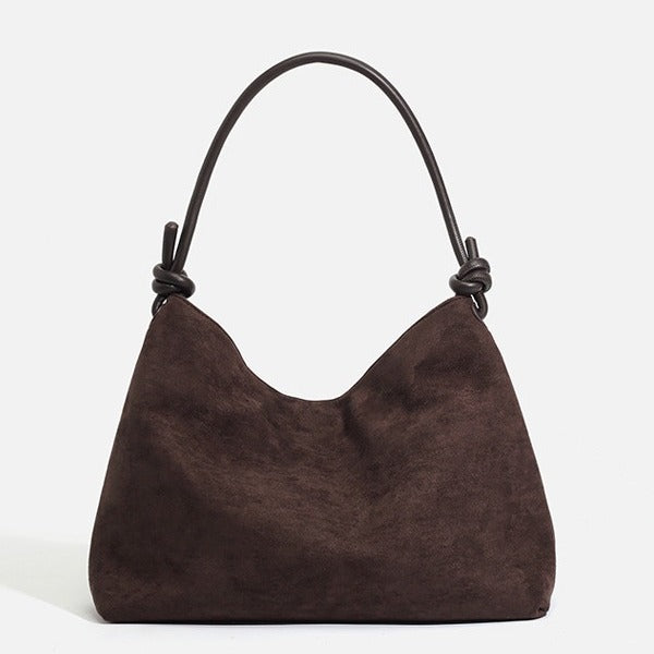 1845 suede leather women shopping bag