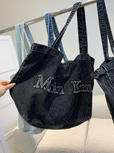 2165 denim embroidery large shopping totes