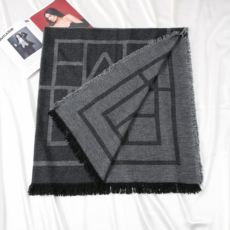 1748 100% wool thick pashmina large poncho