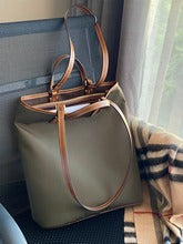 2230 nylon+leather large shopping bag