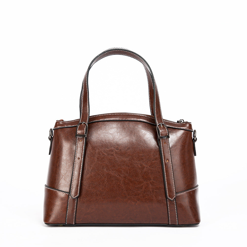 1674 genuine leather solid women handbag