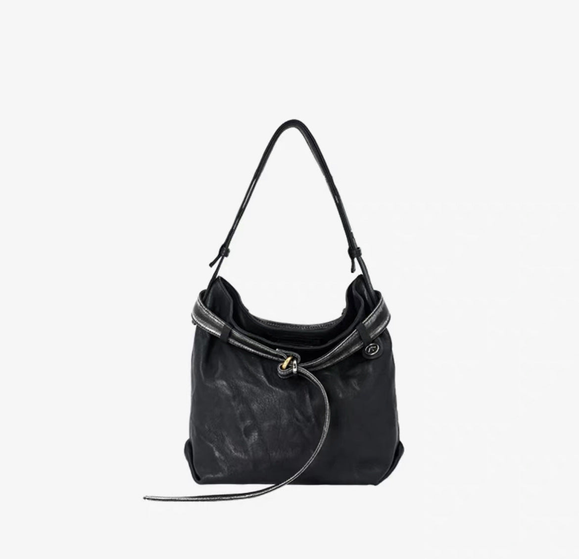 1893 leather hobo shoulder bag