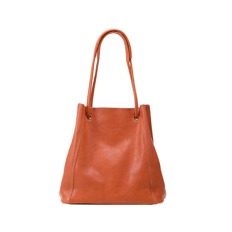 1743 genuine leather large bucket handbag
