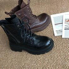 2701 chunky heeled western ankle boots in leather